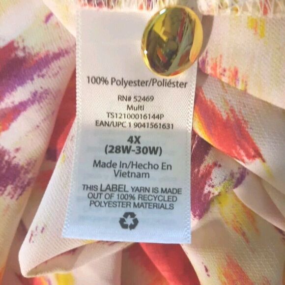 Terra & Sky Women’s Multicolor Blouse – Size 4X – Plus Size Boho Top - Picture 5 of 9